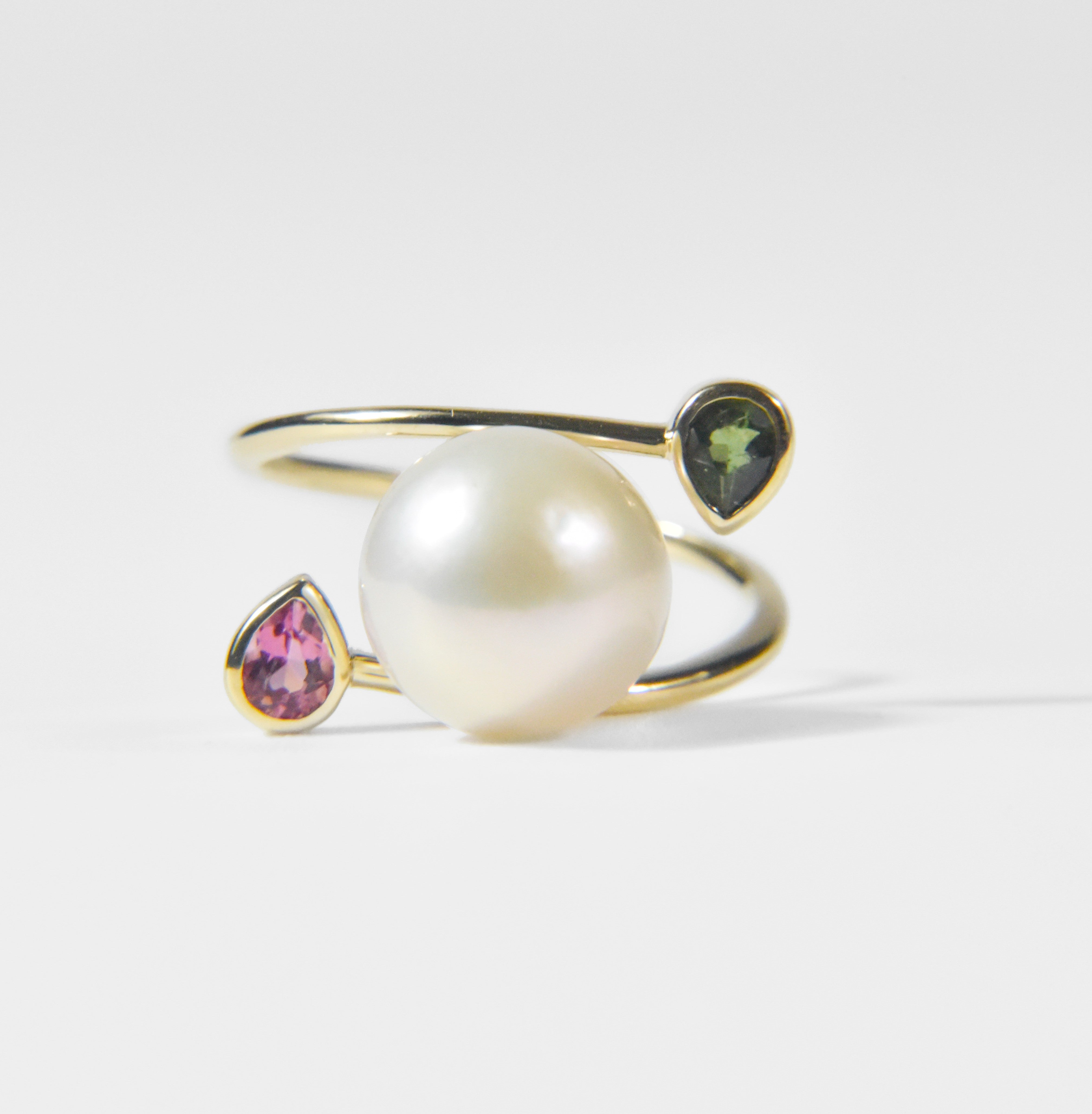 Harmony Ring - Green and Pink Tourmaline