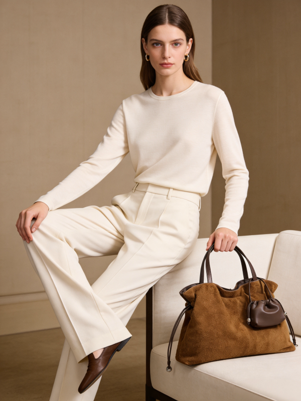 Suede Cloud Shoulder - Brown