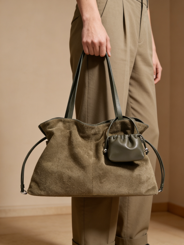 Suede Cloud Shoulder - Olive