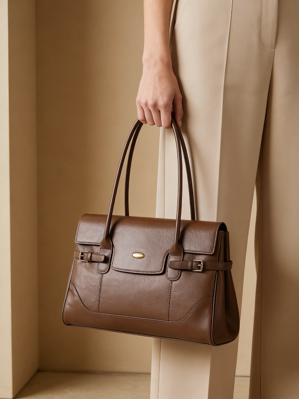 Wax Leather Top Handle - Brown