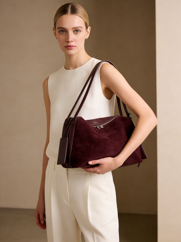 Suede Pillow Shoulder - Purple