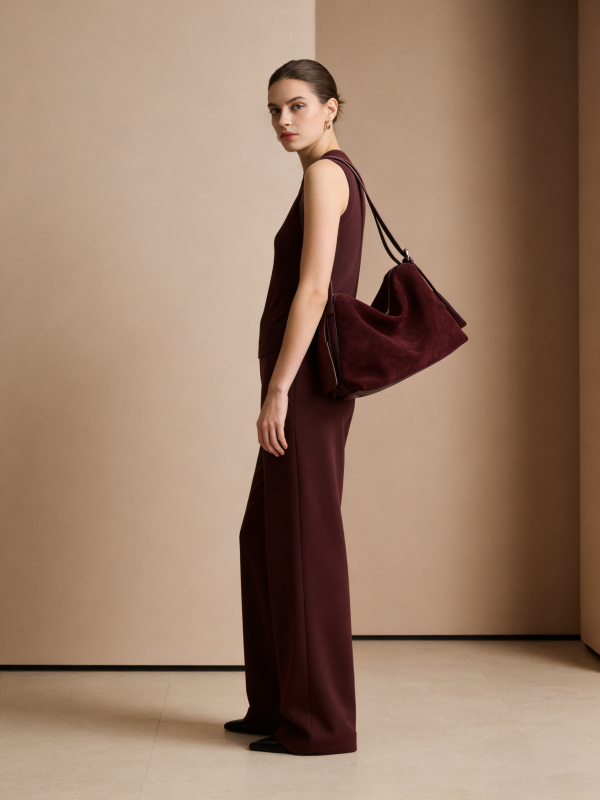 Suede Pillow Shoulder - Purple