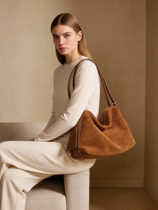 Suede Pillow Shoulder - Brown