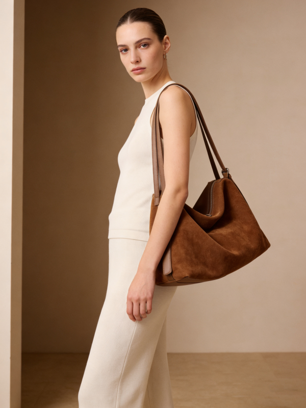Suede Pillow Shoulder - Brown