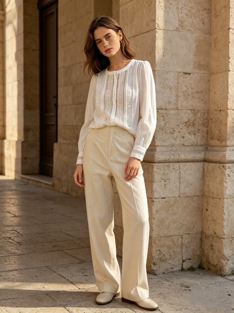 Celina Long Sleeve Lace Shirt