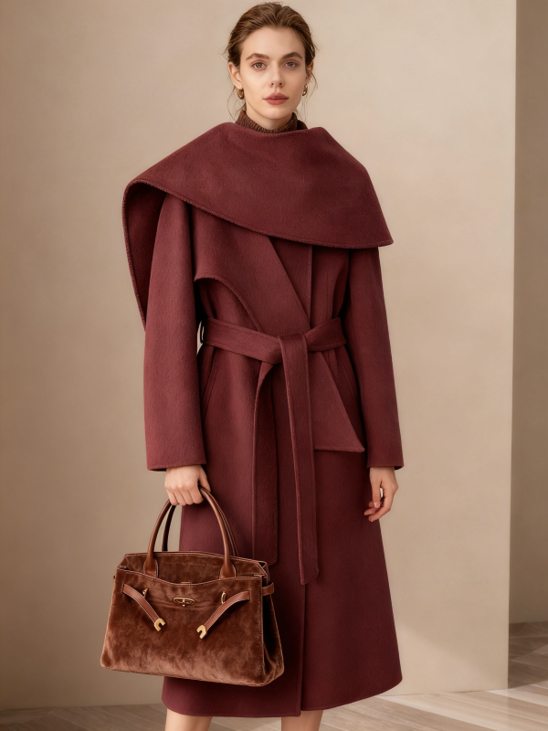 Cashmere Wool Blend Long Coat