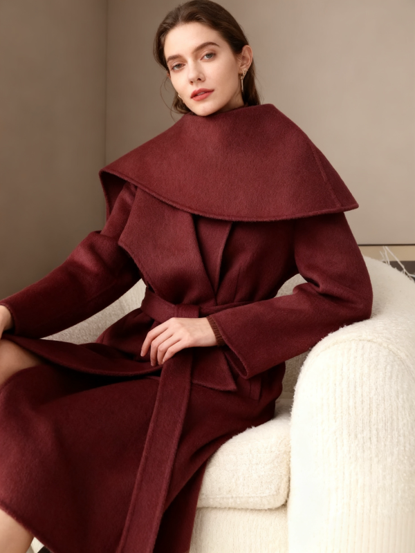 Cashmere Wool Blend Long Coat