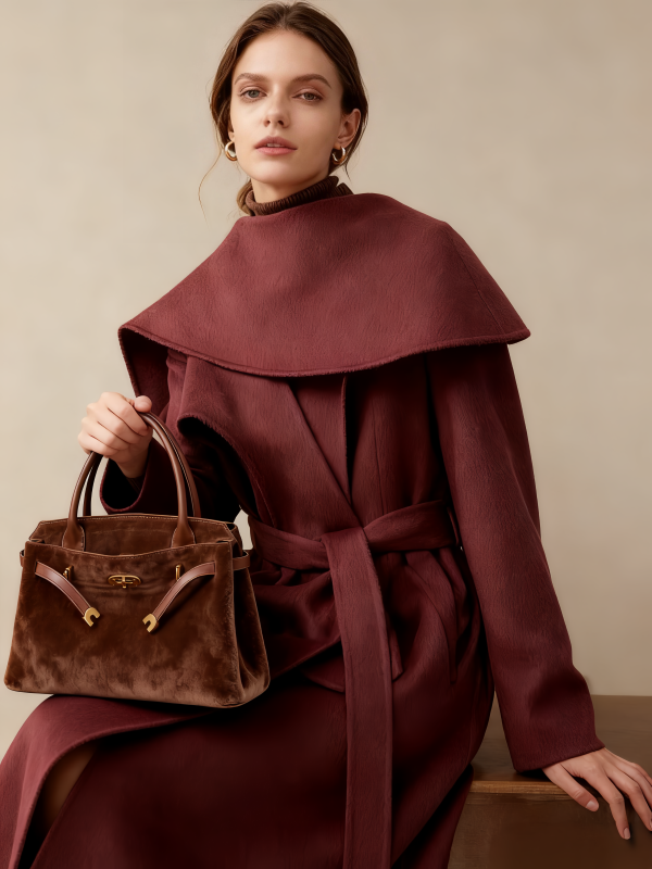 Cashmere Wool Blend Long Coat