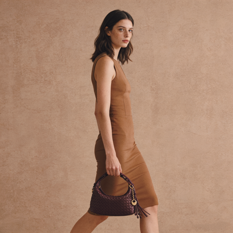 Camilla Half Moon Woven - Burgundy