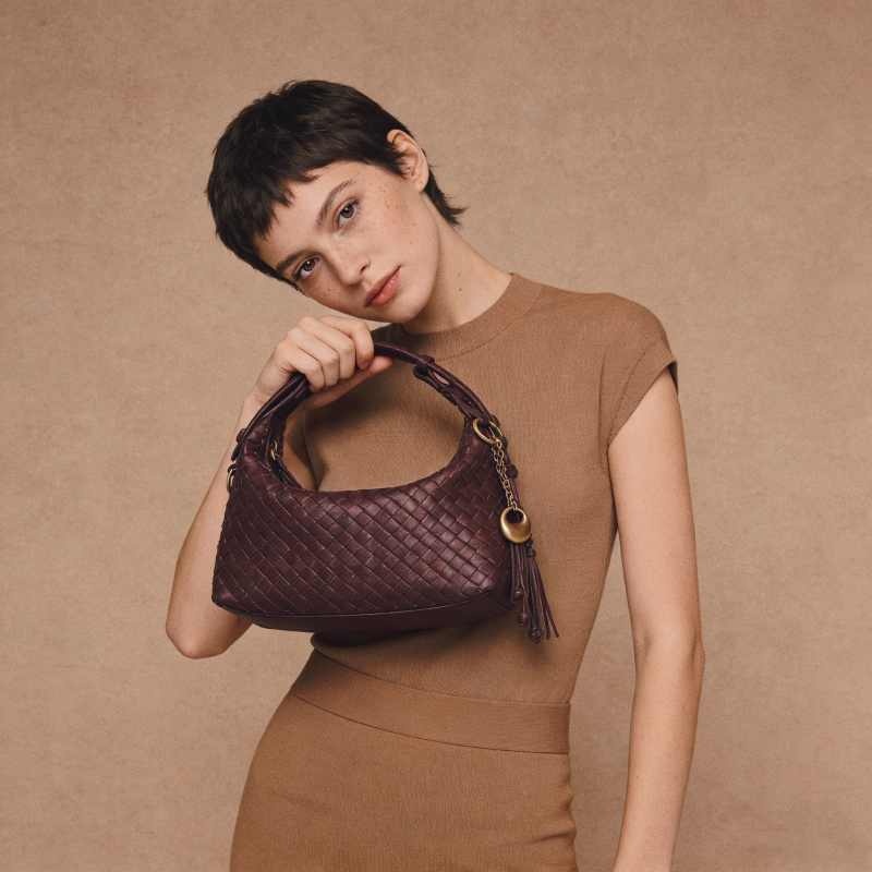 Camilla Half Moon Woven - Burgundy