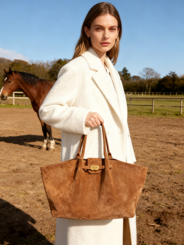 Kensington - Tote in Brown Suede