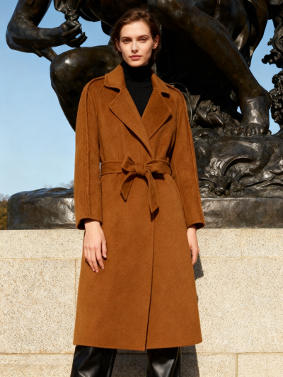 Cashmere Wool Blend Long Coat