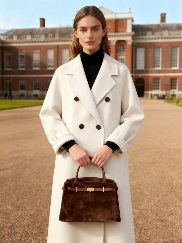 Kensington - Top Handle in Coffee Suede