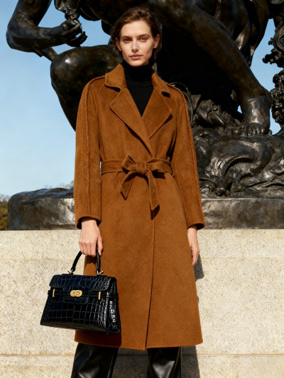 Cashmere Wool Blend Long Coat