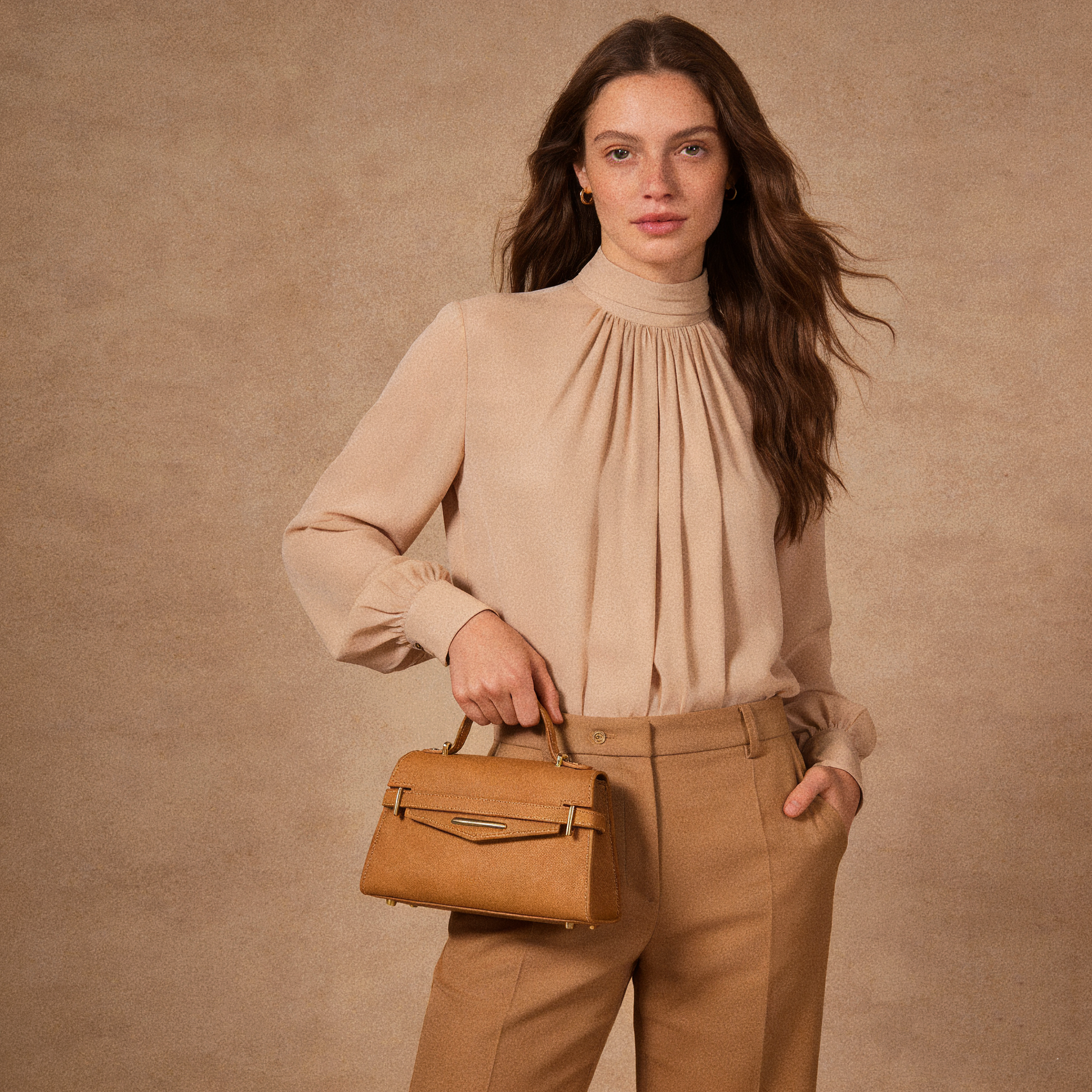 "Mi" Midi Top Handle - Caramel