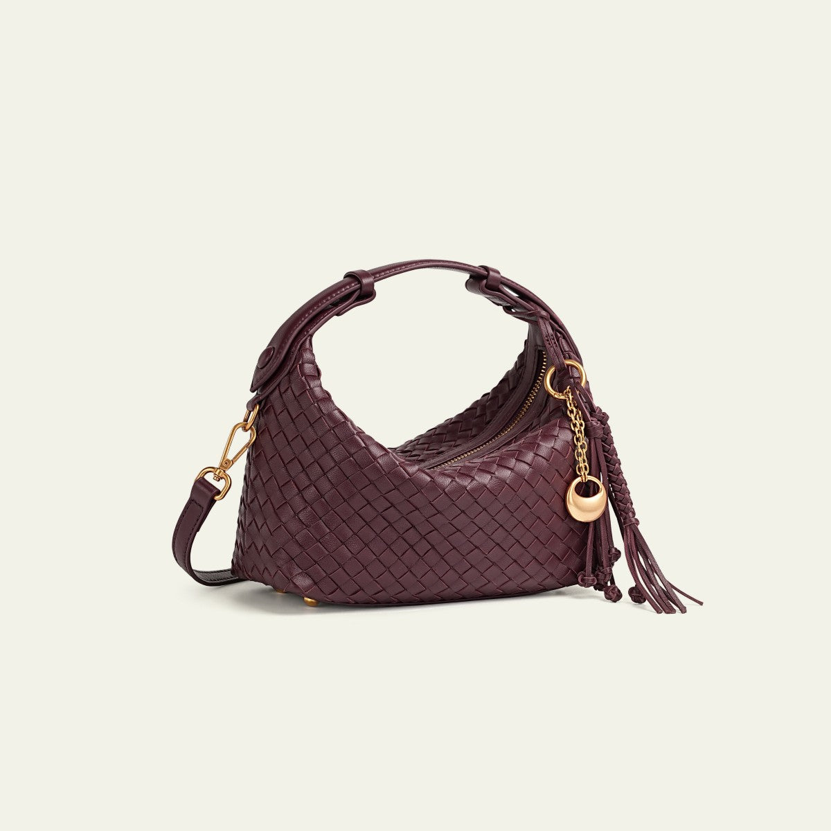 Camilla Half Moon Woven - Burgundy