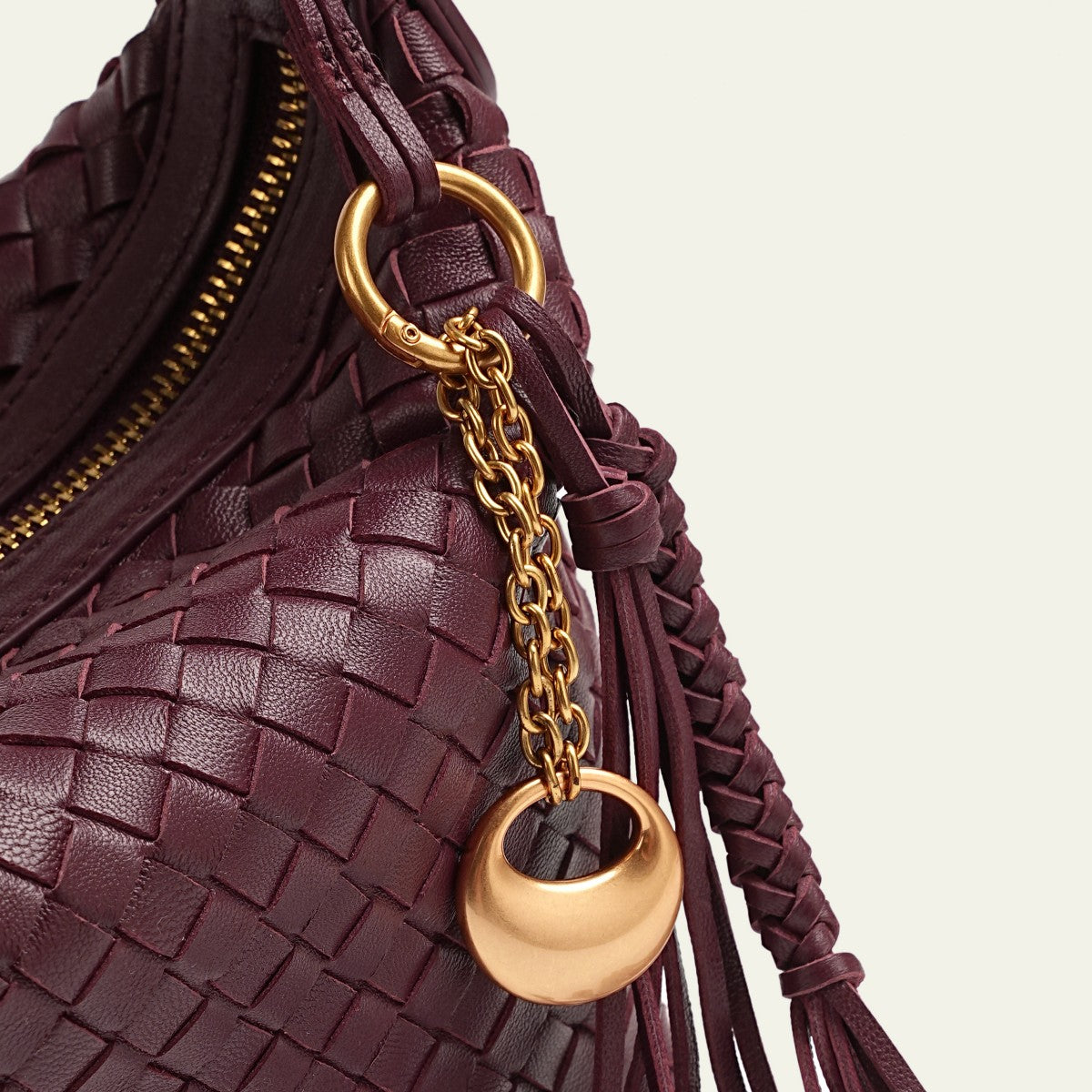 Camilla Half Moon Woven - Burgundy