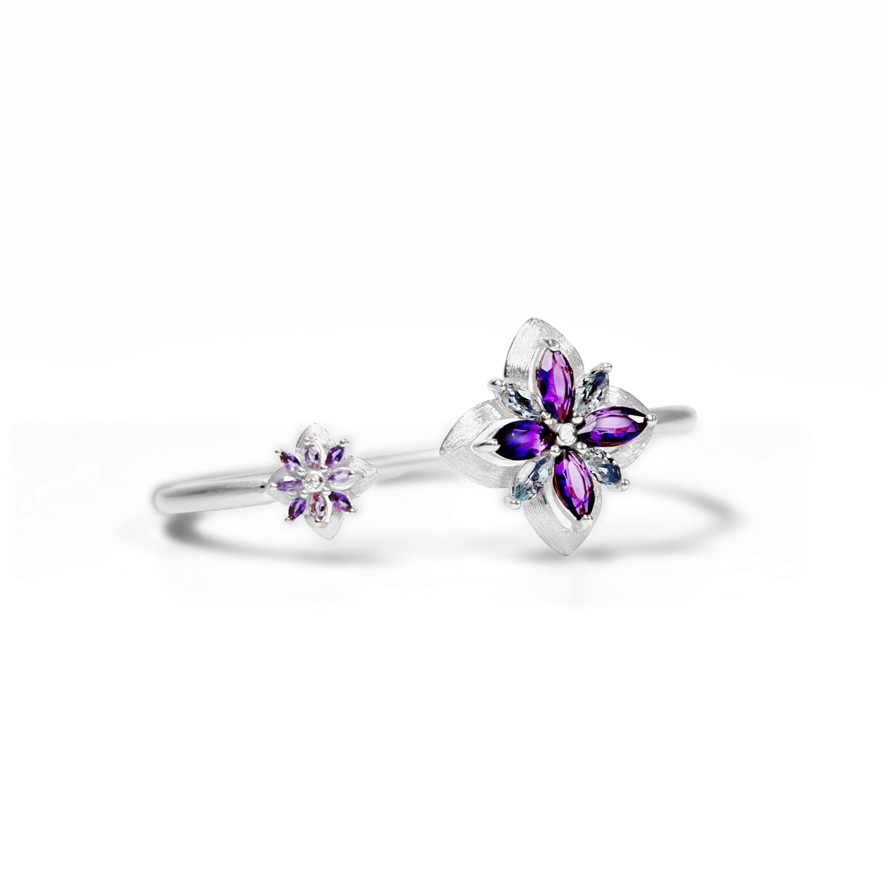 Water Lily White Gold Diamond Bracelet
