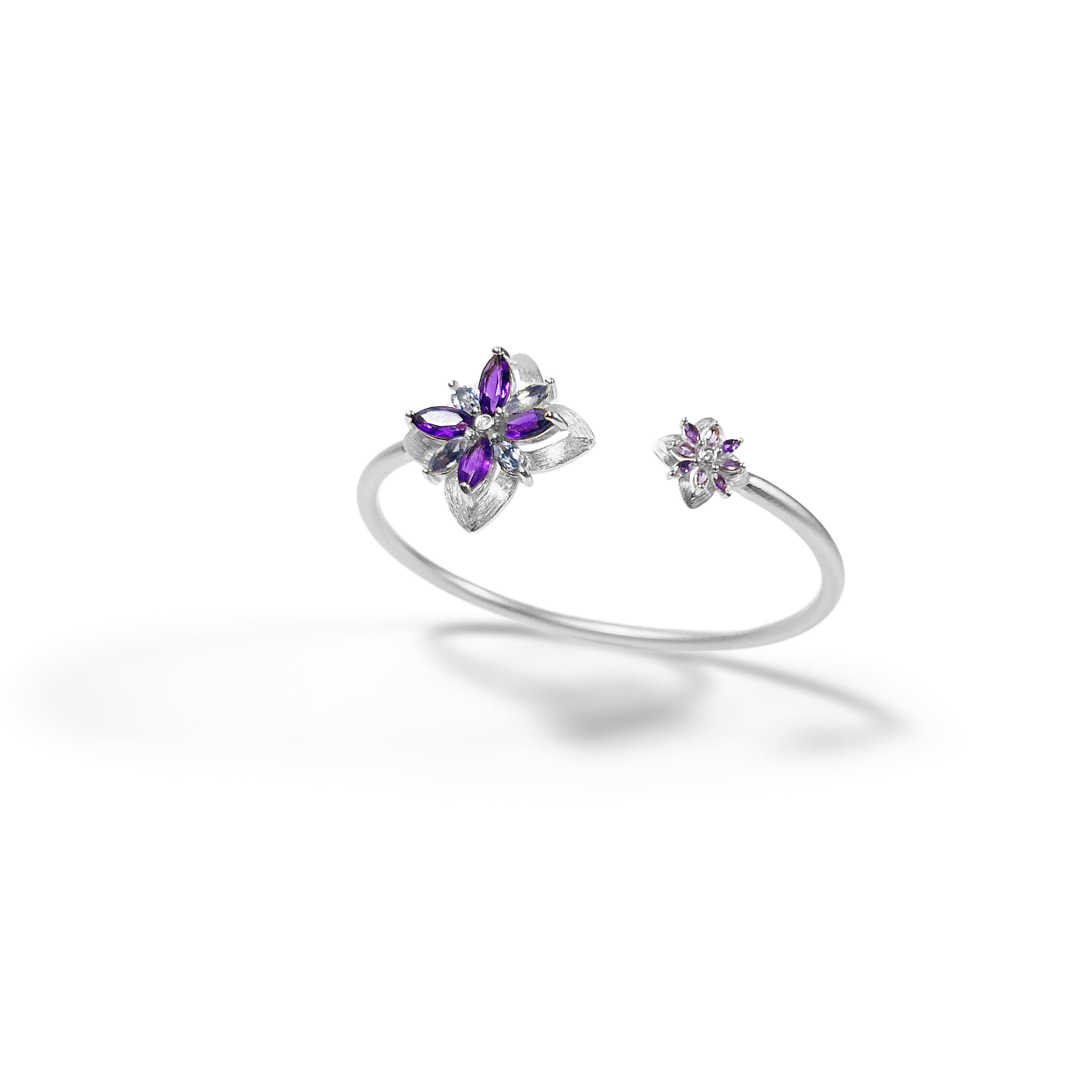 Water Lily White Gold Diamond Bracelet