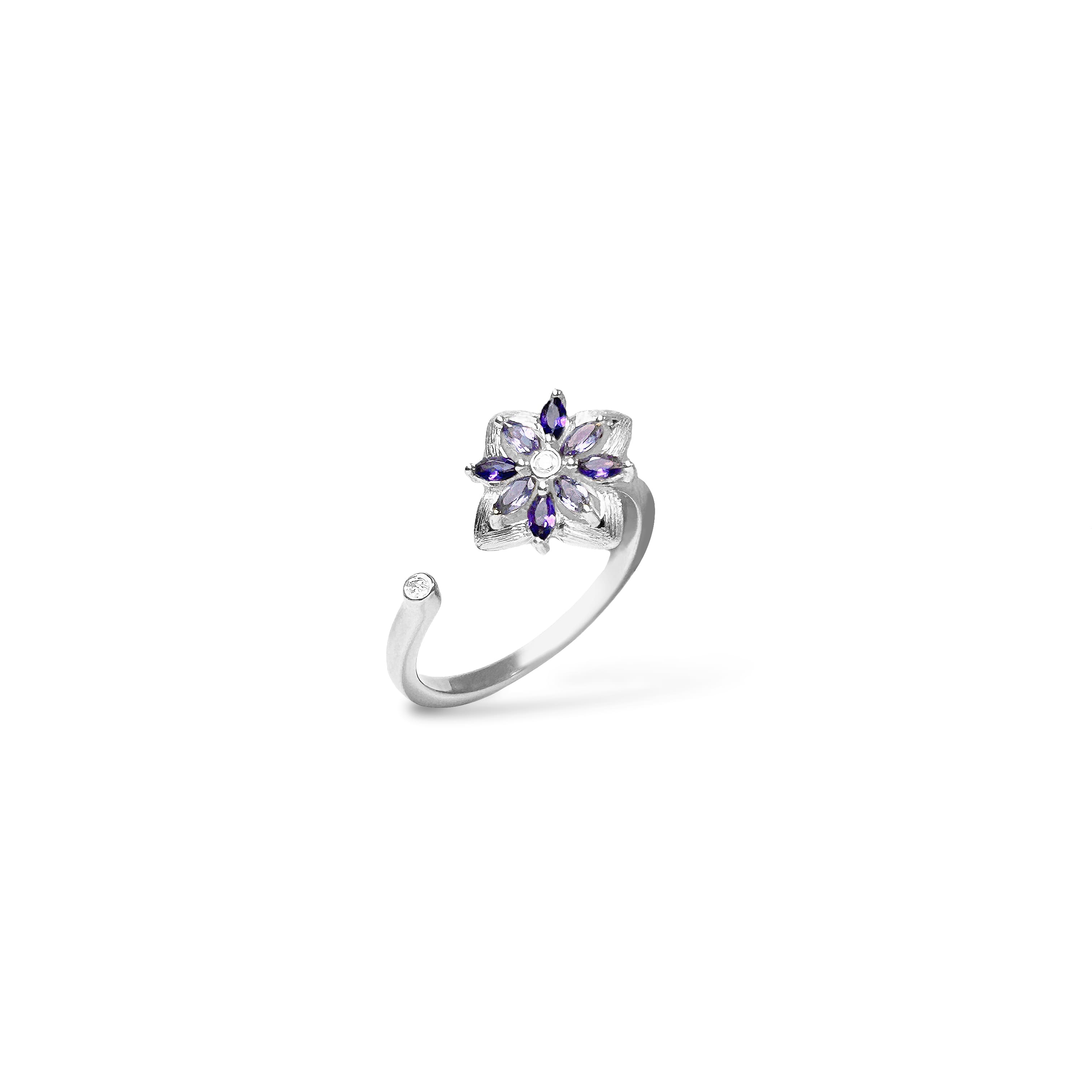 Water Lily White Gold Diamond Ring