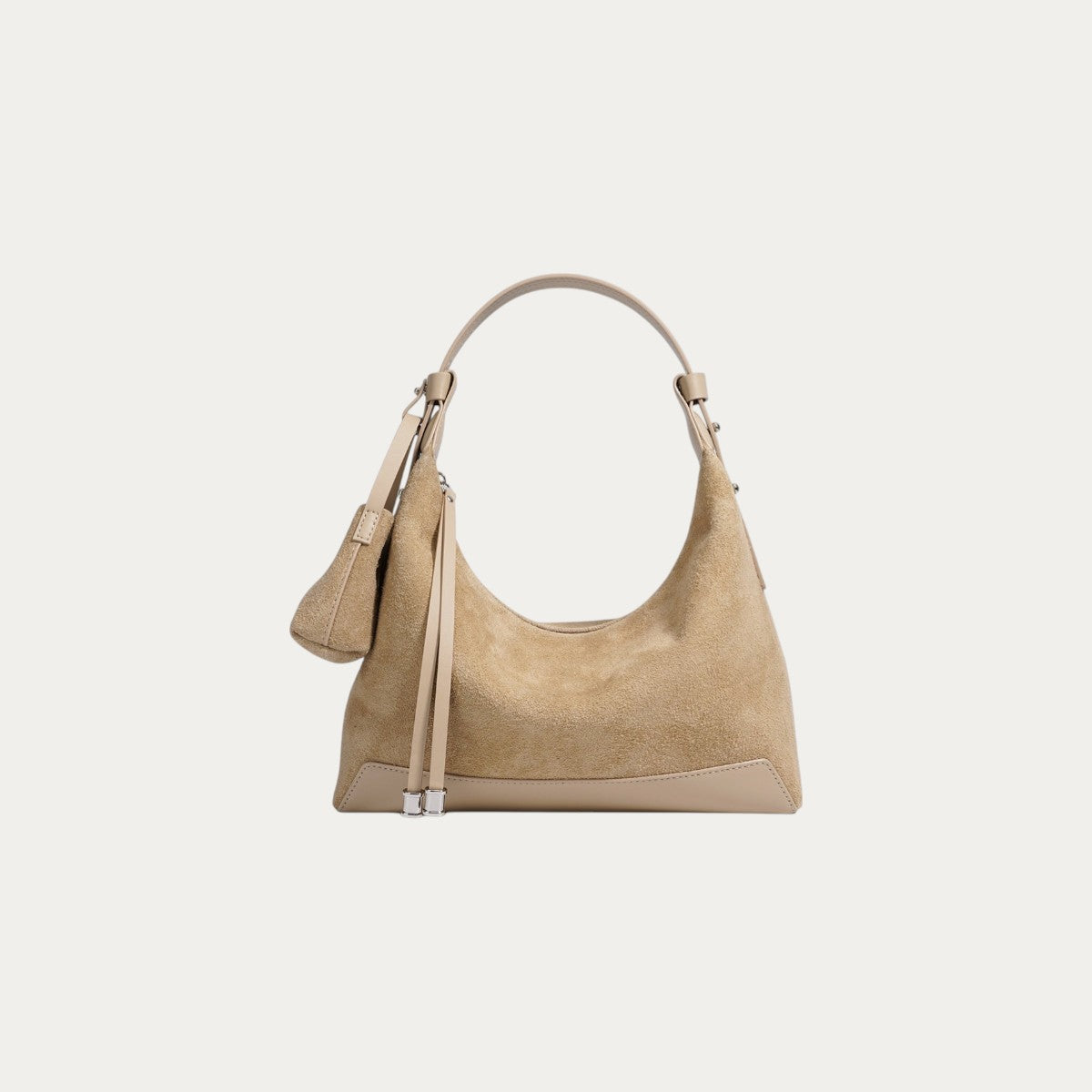 Suede Hobo/Tote - Sand