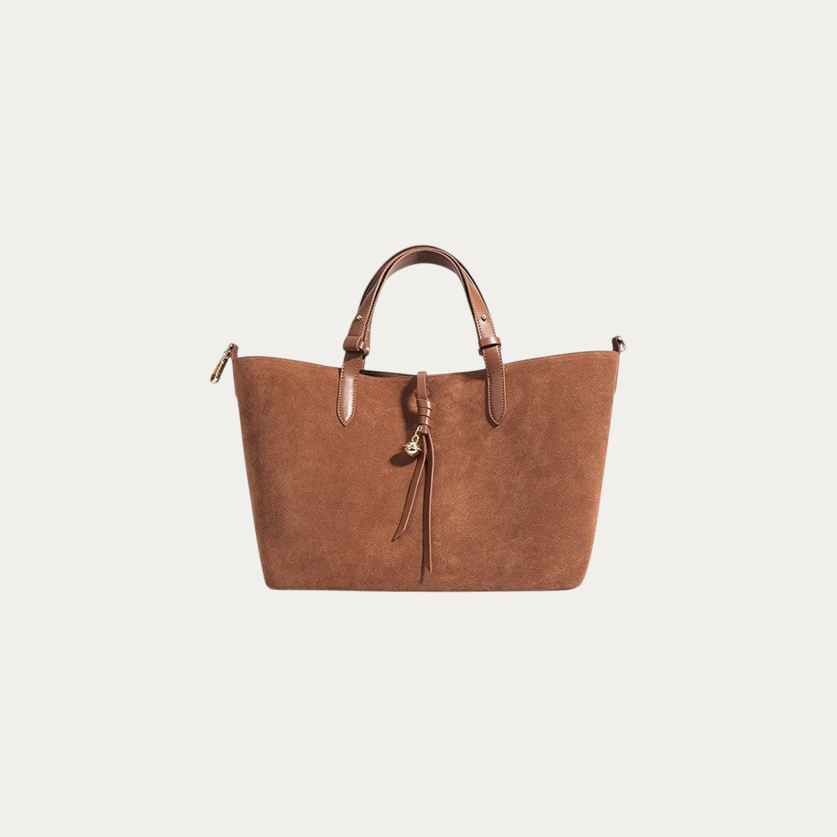 Suede Tote Bag - Brown