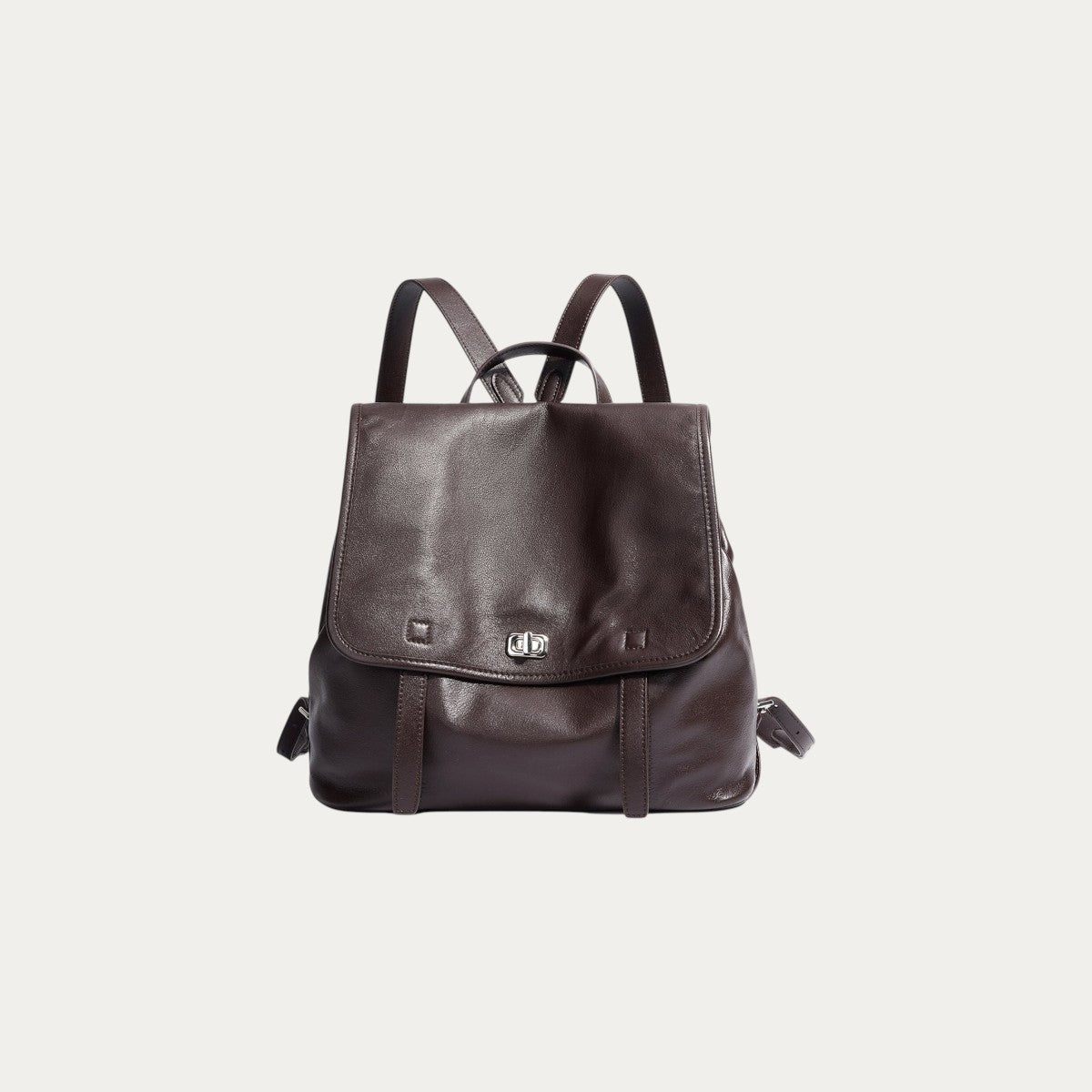 Vegetable-Tanned Cowhide Backpack - Coffee