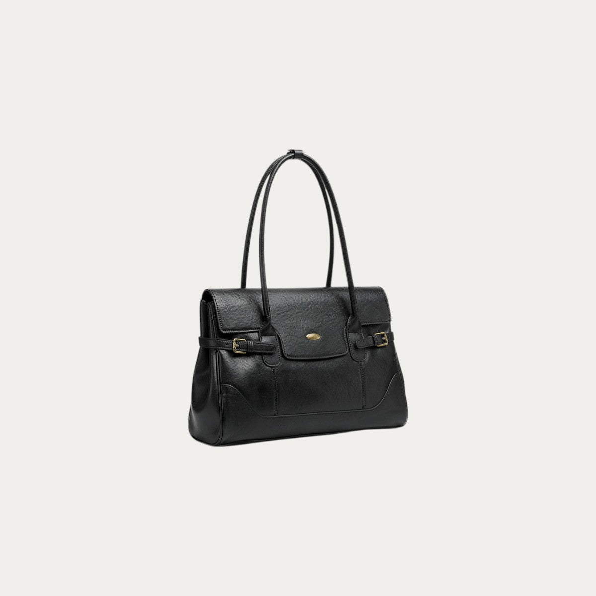 Wax Leather Top Handle - Black