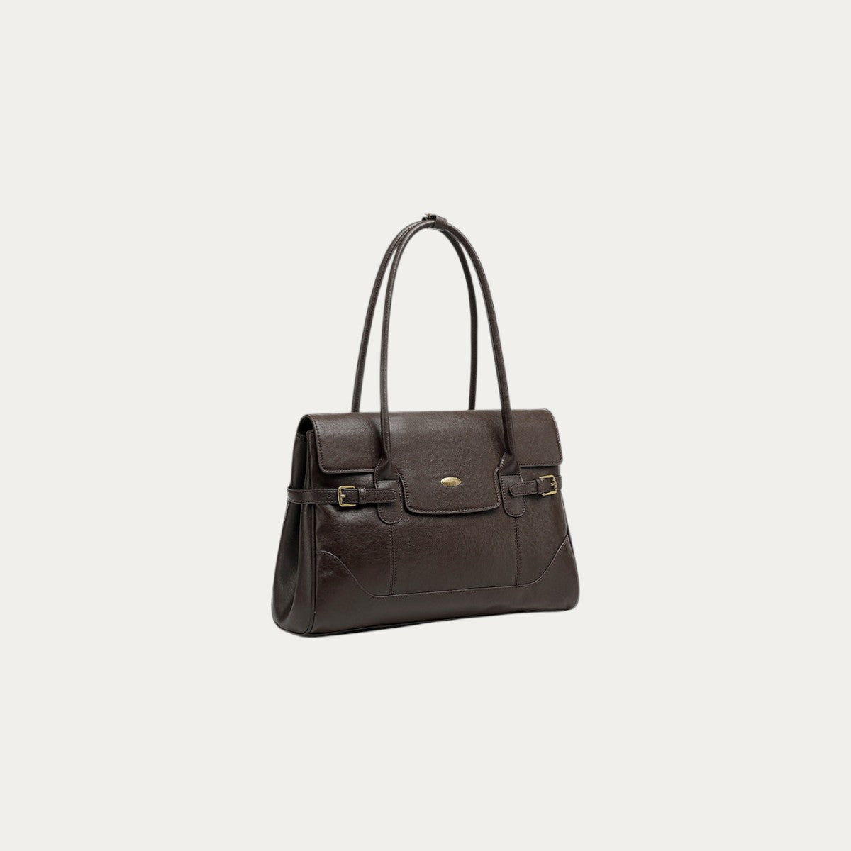 Wax Leather Top Handle - Chocolate