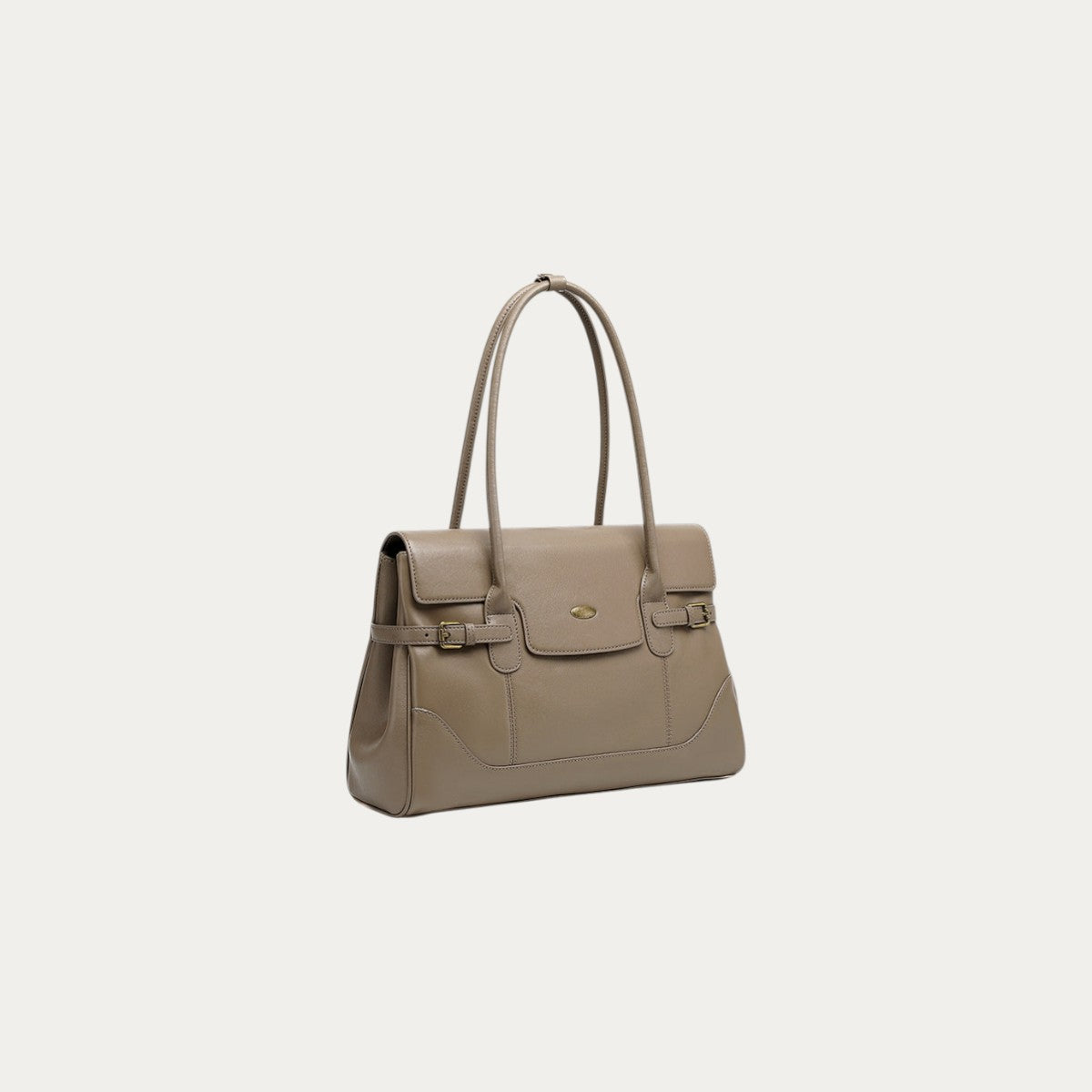 Wax Leather Top Handle - Grey