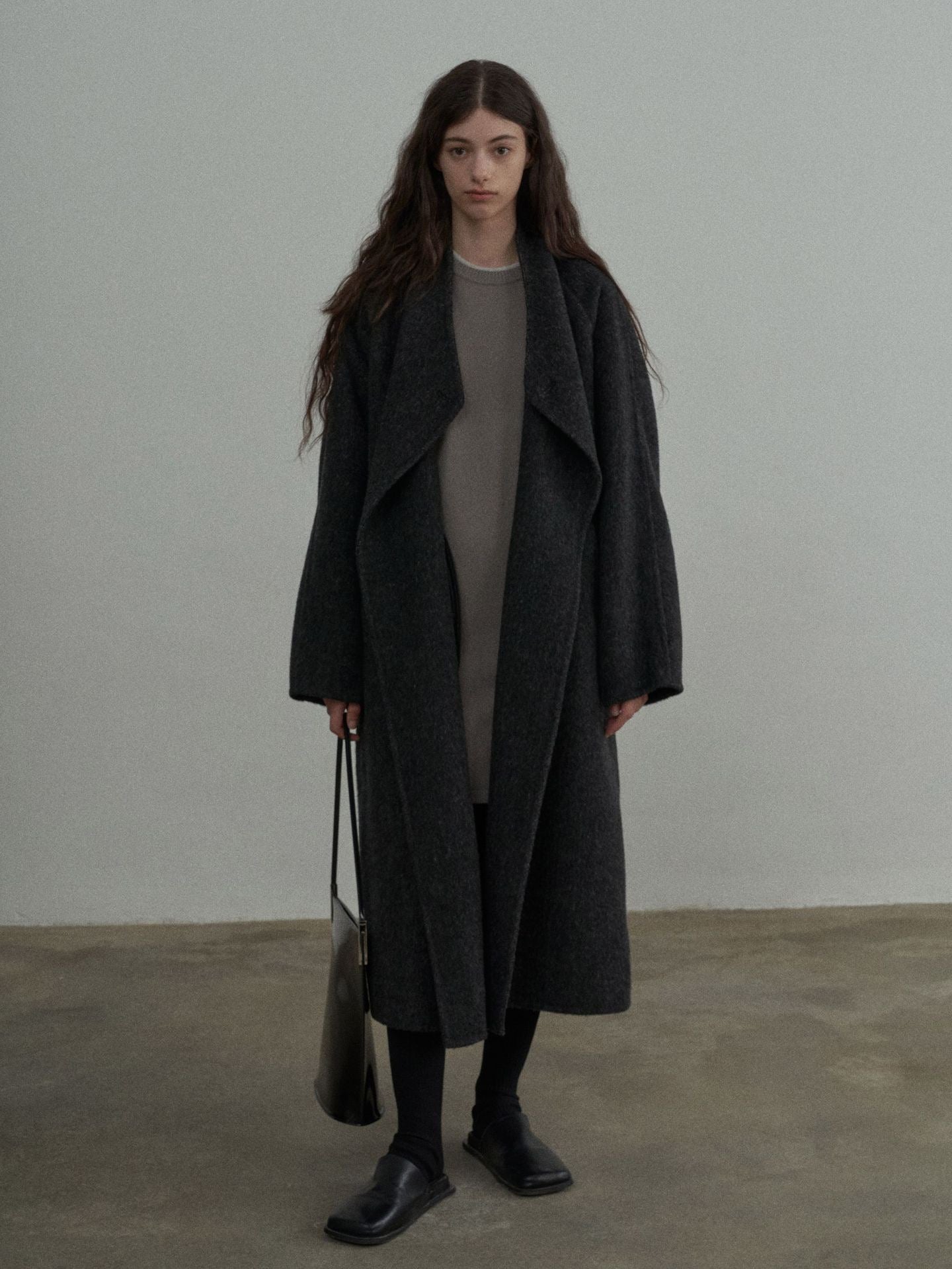Handmade Lamb Wool Blanche Overcoat
