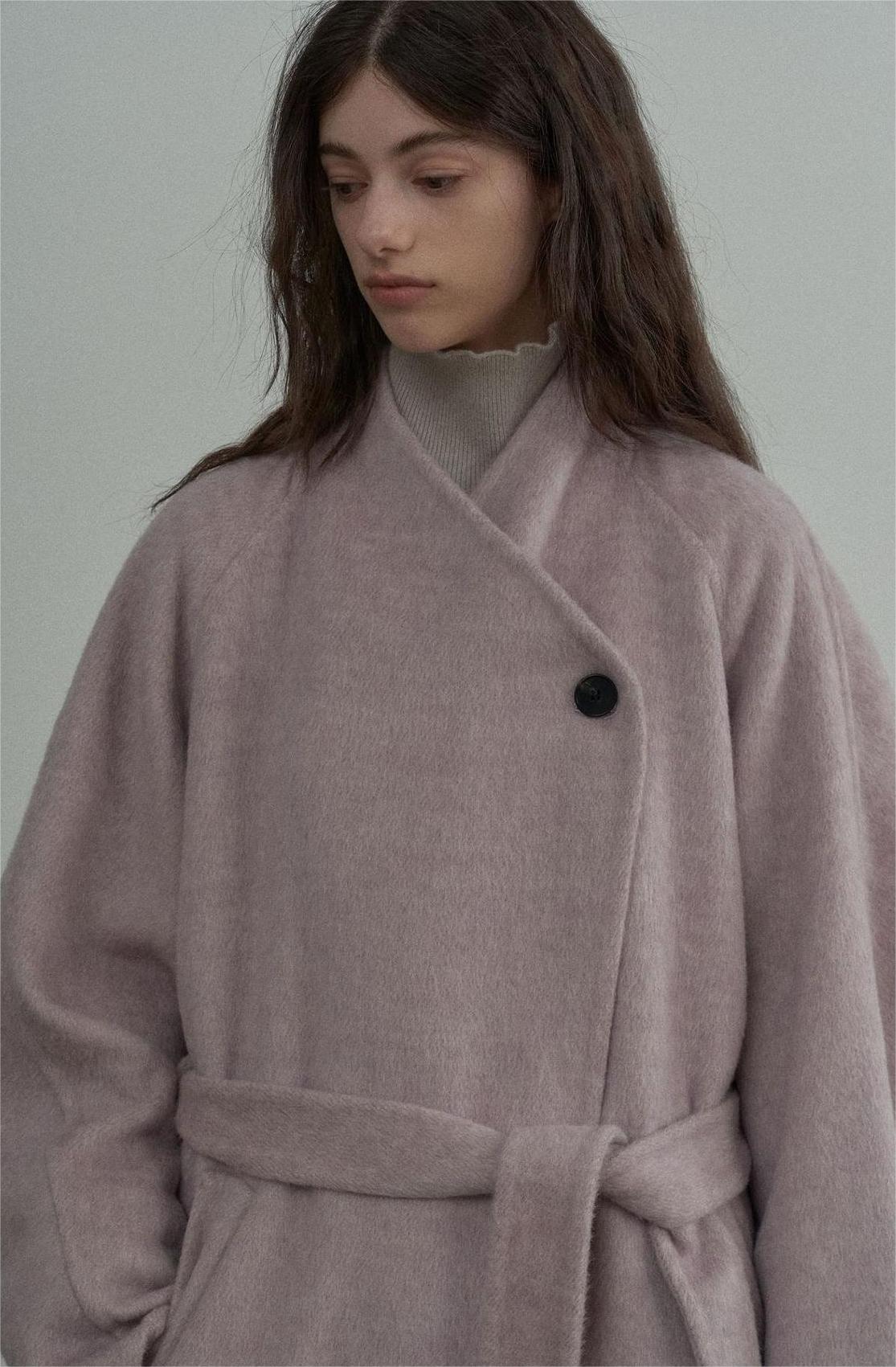 Handmade Lamb Wool Blanche Overcoat