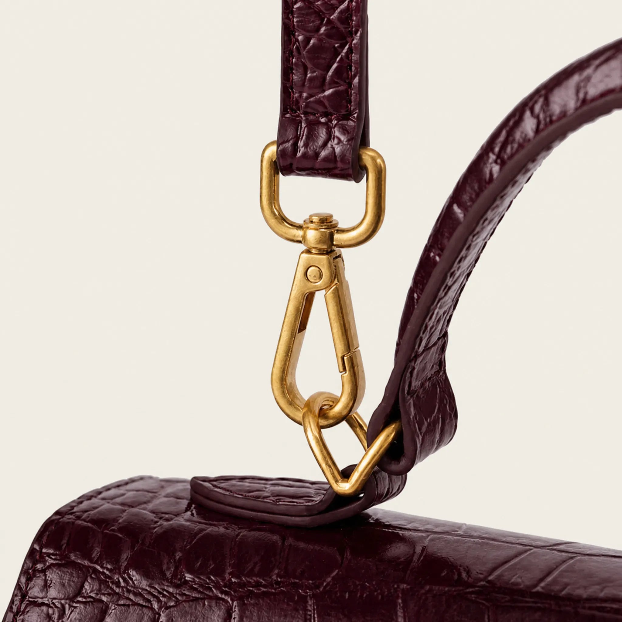 Kensington - Top Handle Burgundy Croc Embossed