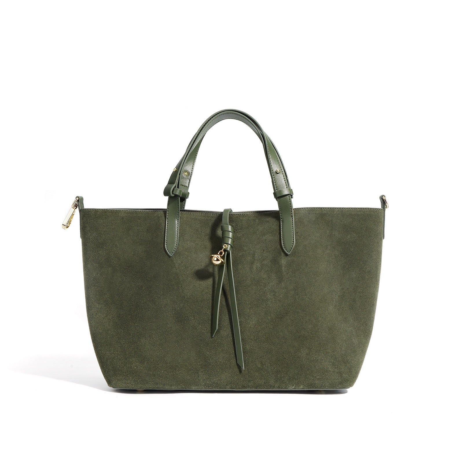 Suede Tote Bag - Olive
