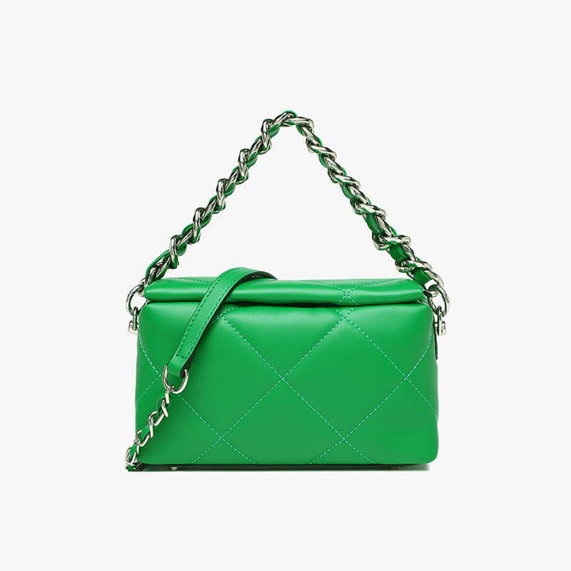 First Layer Cowhide Lamae Shoulder Bag