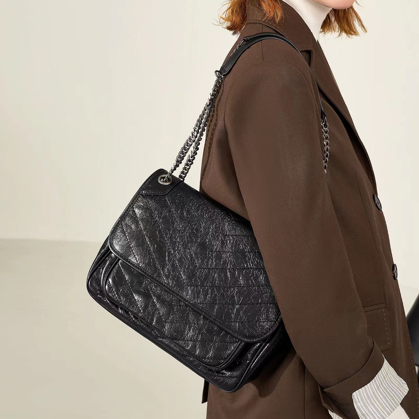 First Layer Cowhide Lennon Shoulder Bag