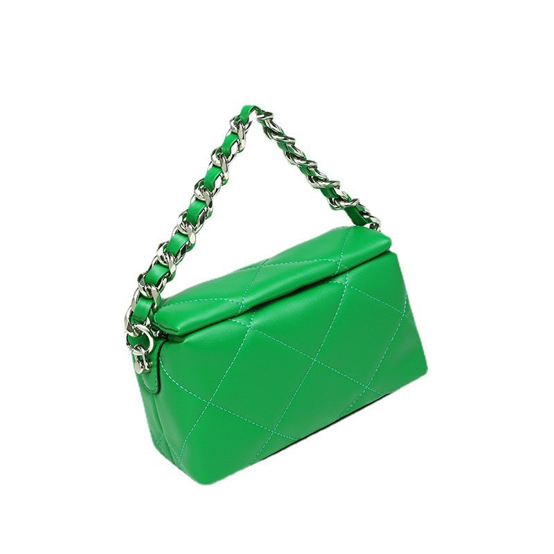 First Layer Cowhide Lamae Shoulder Bag