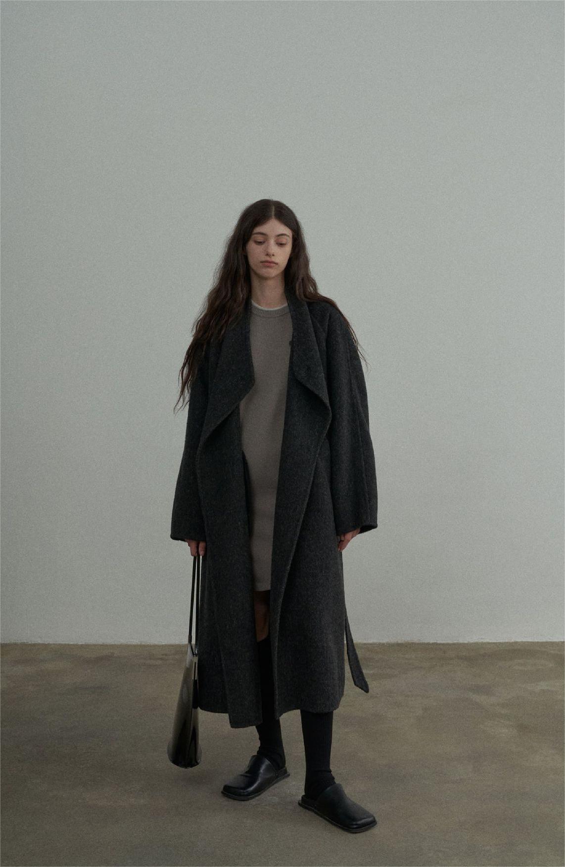 Handmade Lamb Wool Blanche Overcoat