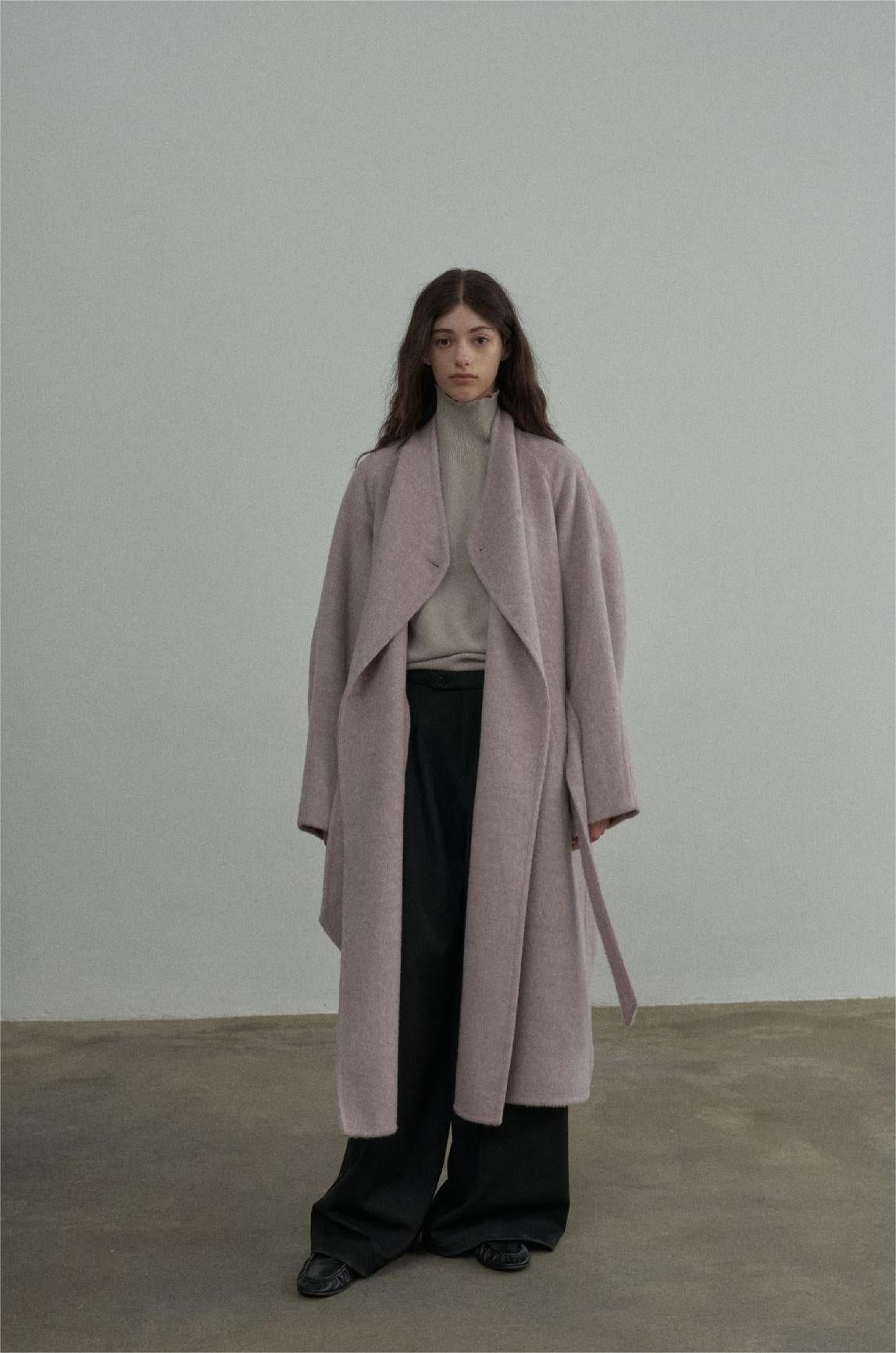 Handmade Lamb Wool Blanche Overcoat