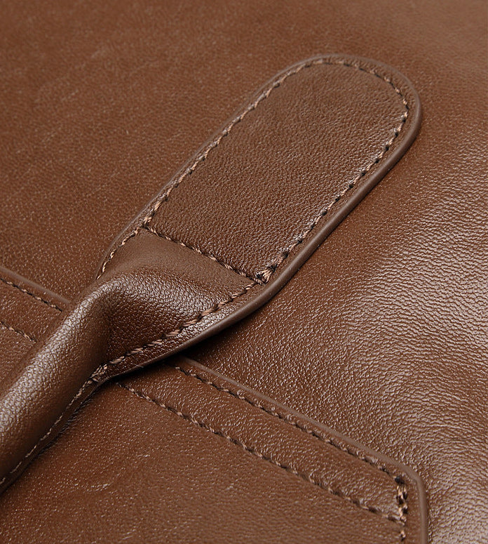 Wax Leather Top Handle - Grey