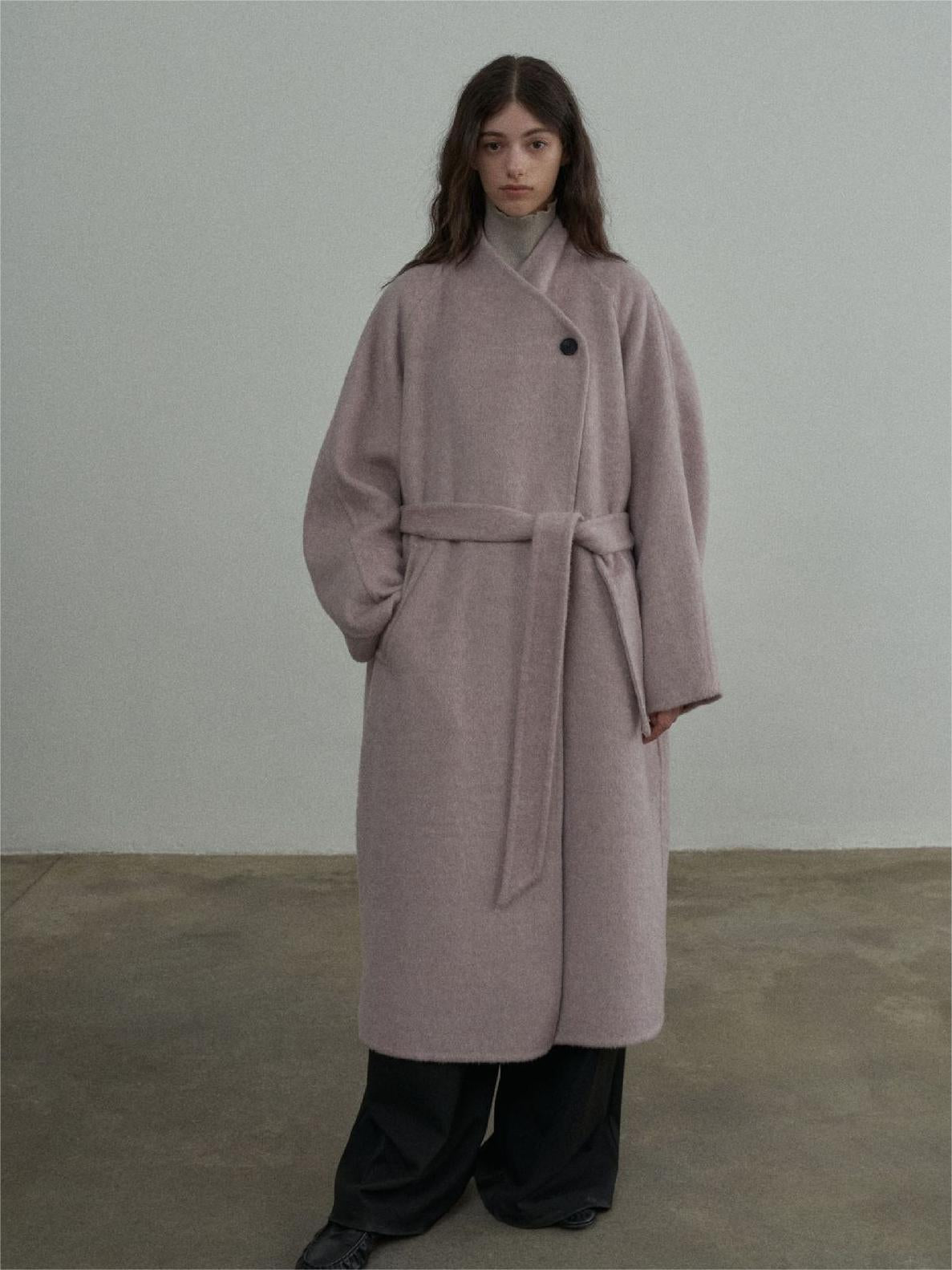 Handmade Lamb Wool Blanche Overcoat
