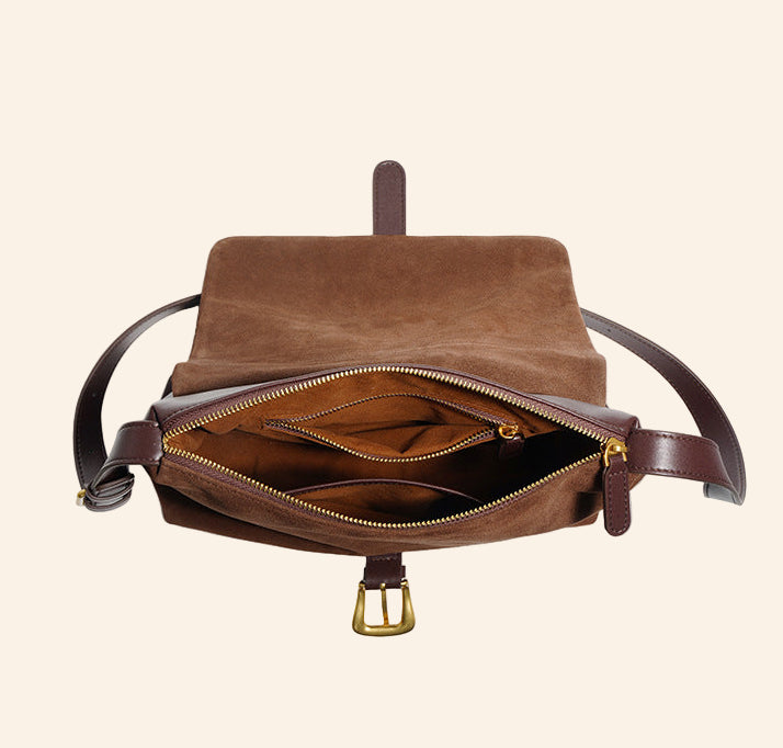 Suede Crossbody - Brown