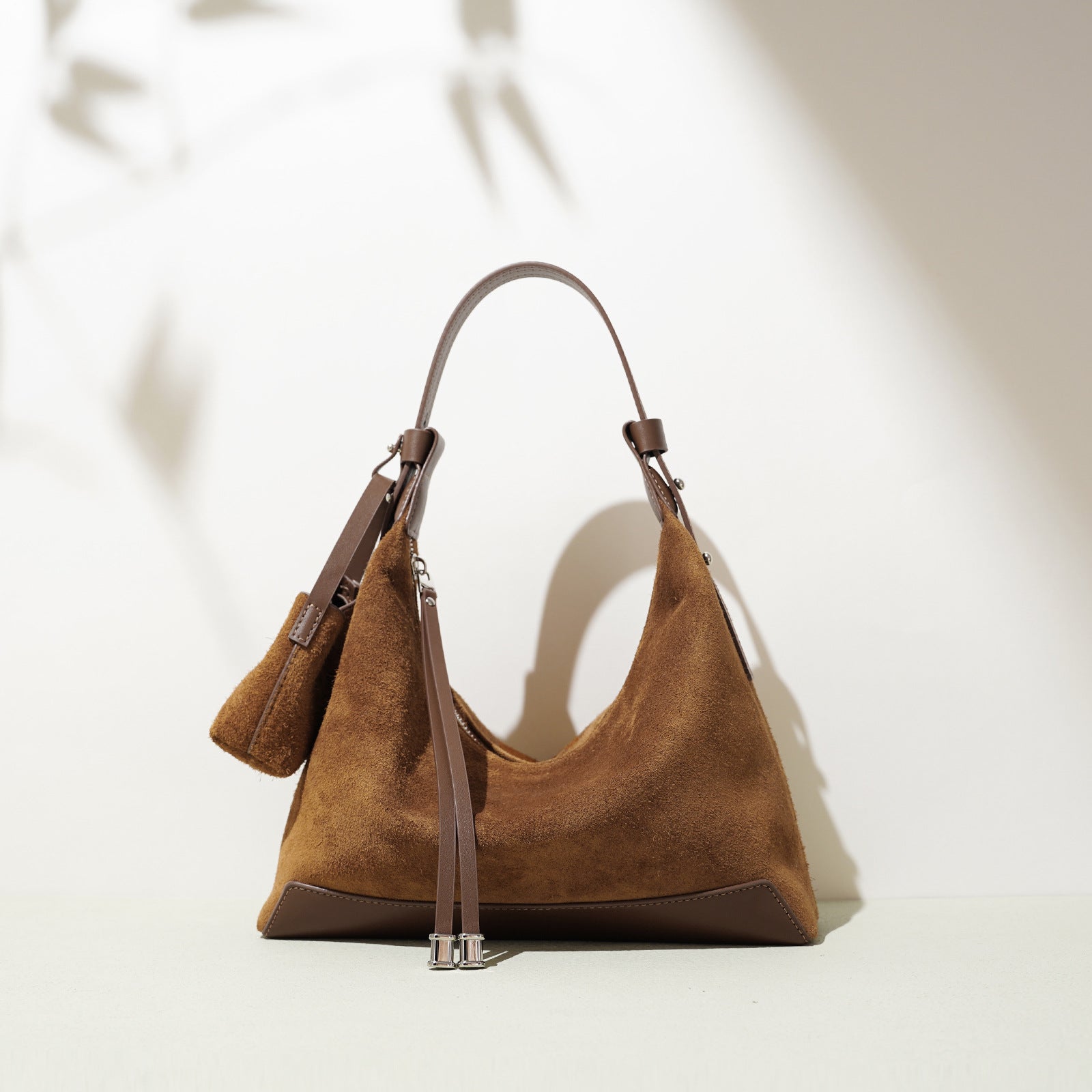 Suede Hobo/Tote - Sand