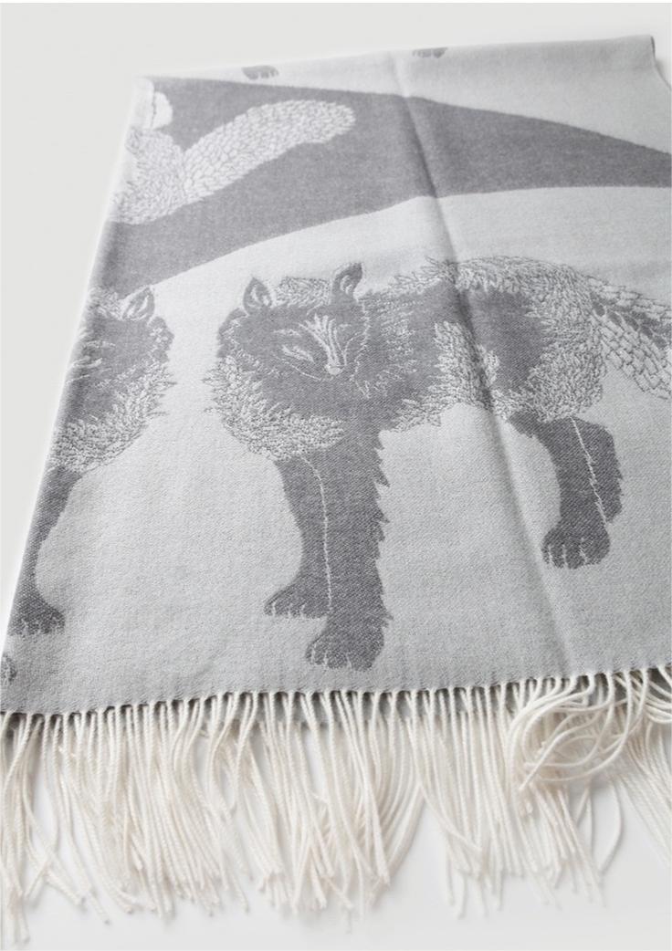 100% Lamb Wool Wolf Blanket