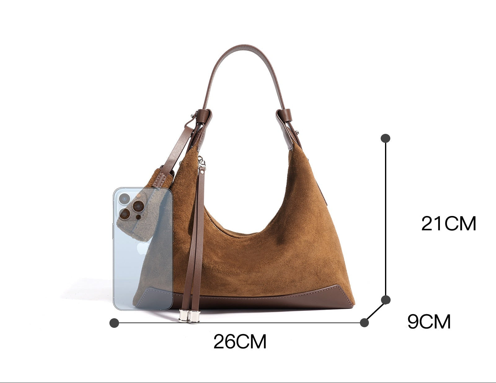 Suede Hobo/Tote - Purple