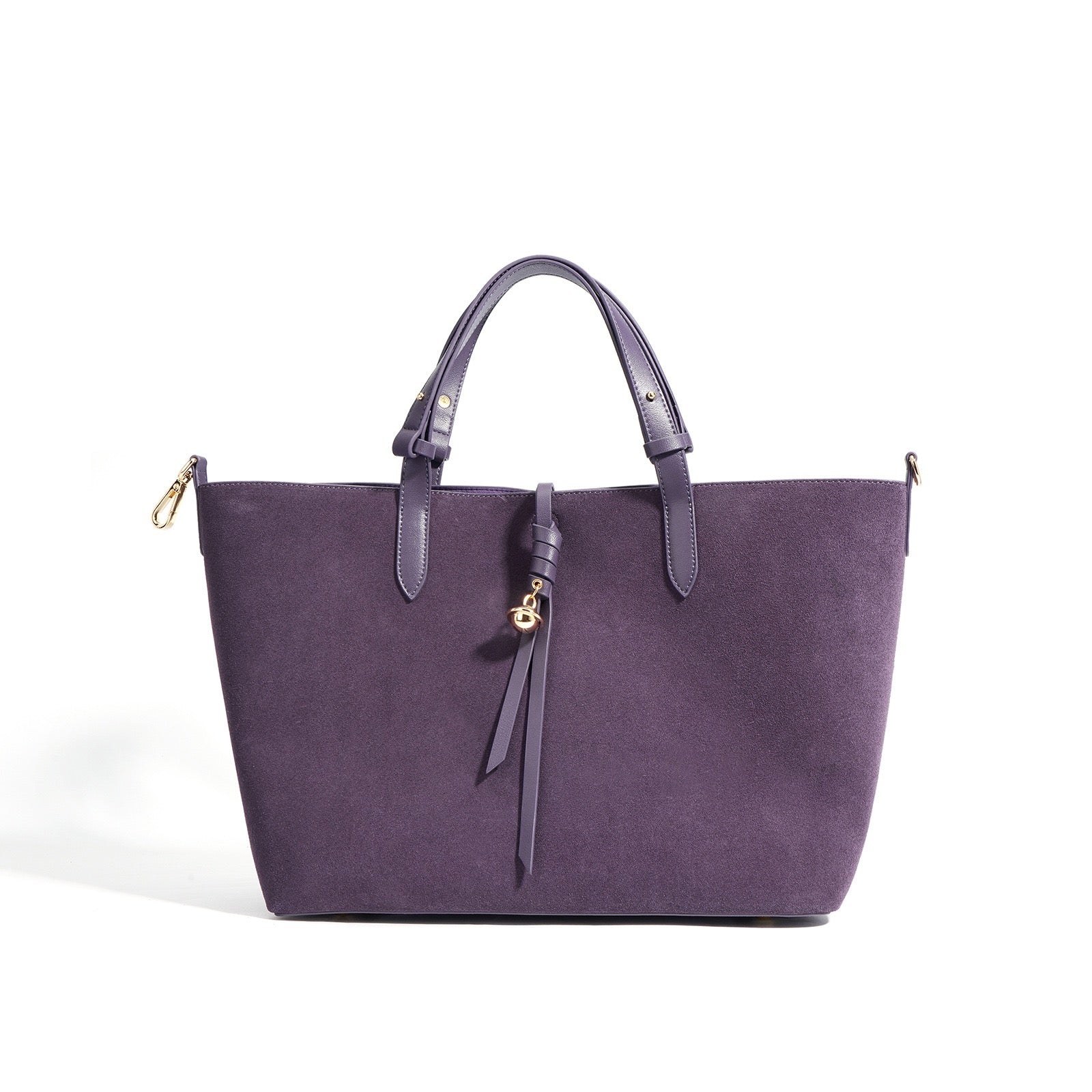 Suede Tote Bag - Purple