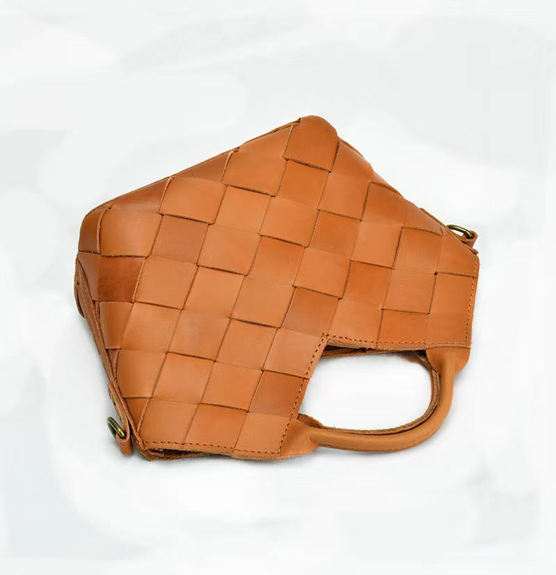 First Layer Cowhide Agnes Woven Tote Bag