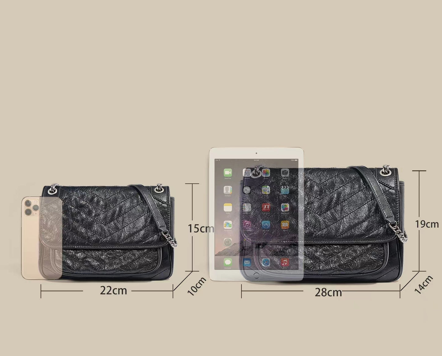First Layer Cowhide Lennon Shoulder Bag