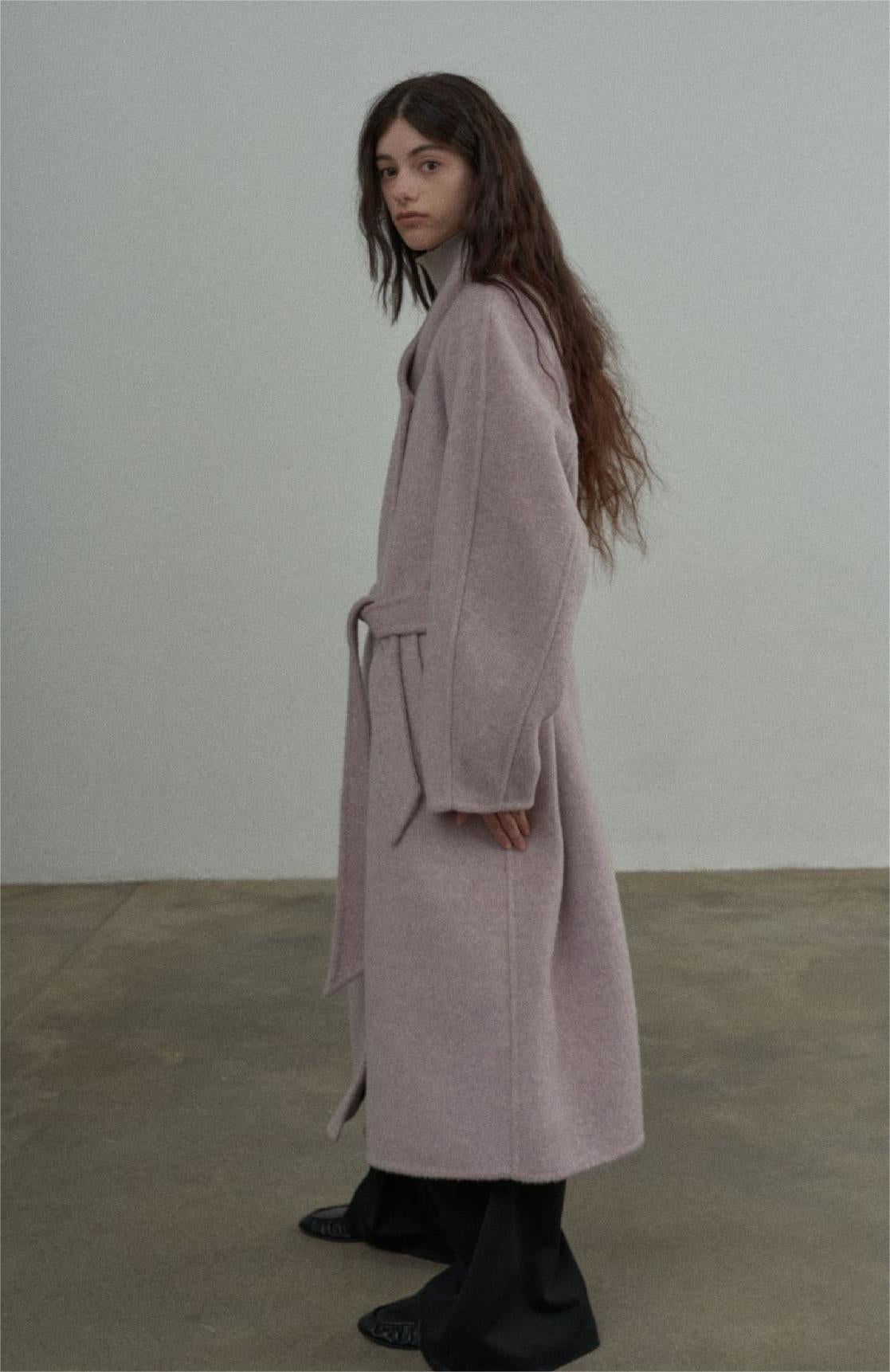 Handmade Lamb Wool Blanche Overcoat