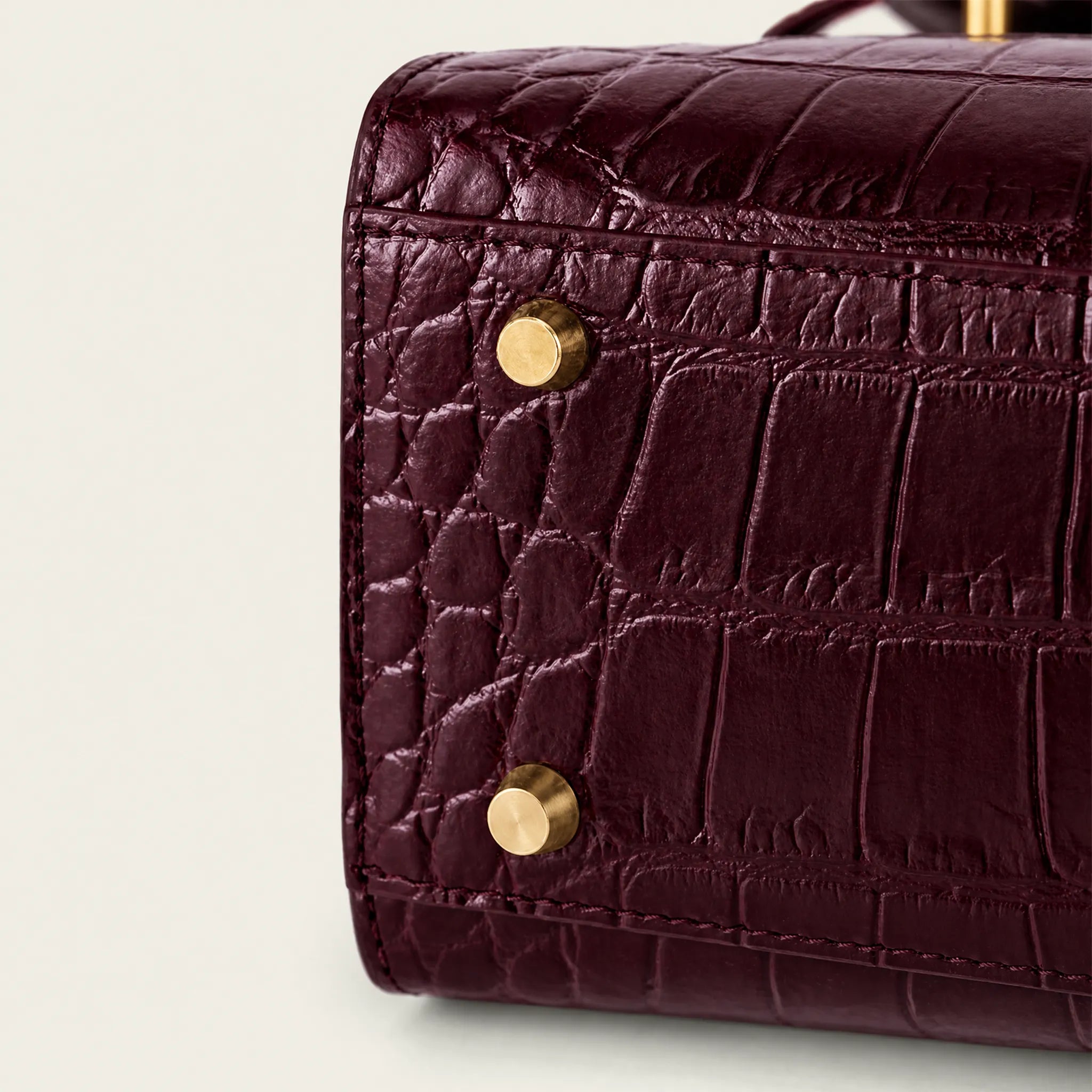 Kensington - Top Handle Burgundy Croc Embossed